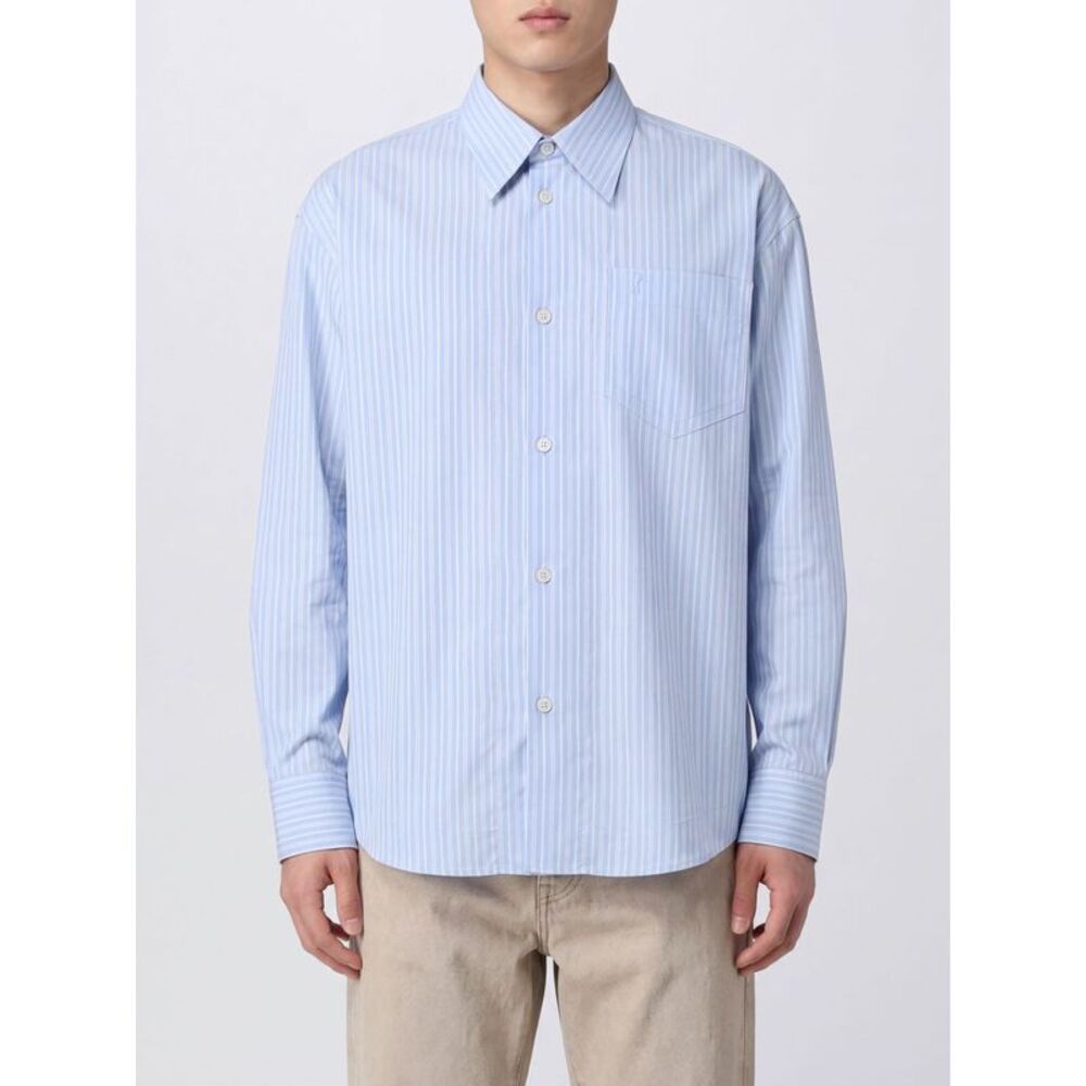 Ami Paris Shirt Men Gnawed Blue